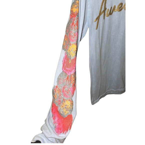 Taylor Swift T-Shirt Awesome/"ME!" Size S Blue Long Sleeve Floral Glitter Eras - Picture 4 of 6
